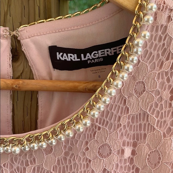 ❤️sale❤️Karl Lagerfeld | Pink Lace overlay Dress - Picture 2 of 6